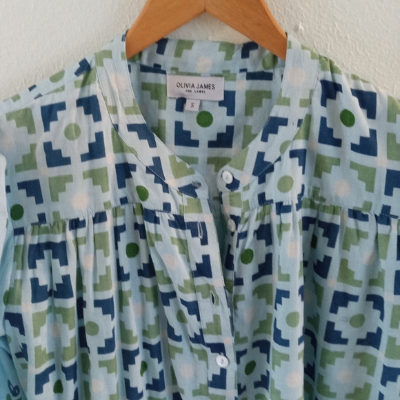 OLIVIA JAMES THE LABEL Chloe Cotton Puff Sleeve Ruffle Dress |S - Picture 4 of 9